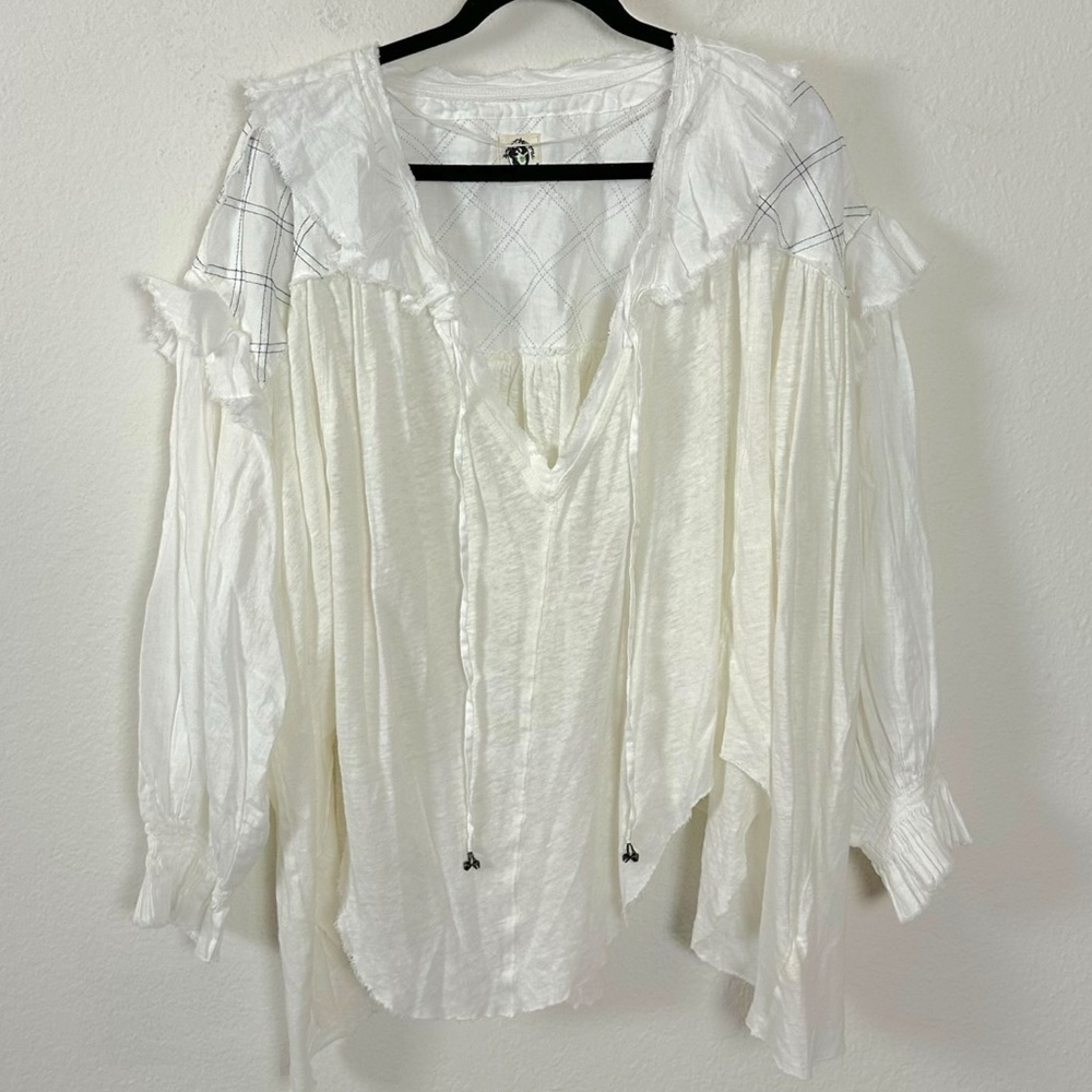 Free People Edwardian Romantic Ethereal Ally  Tunic in Optic White Medium NEW - Picture 9 of 15